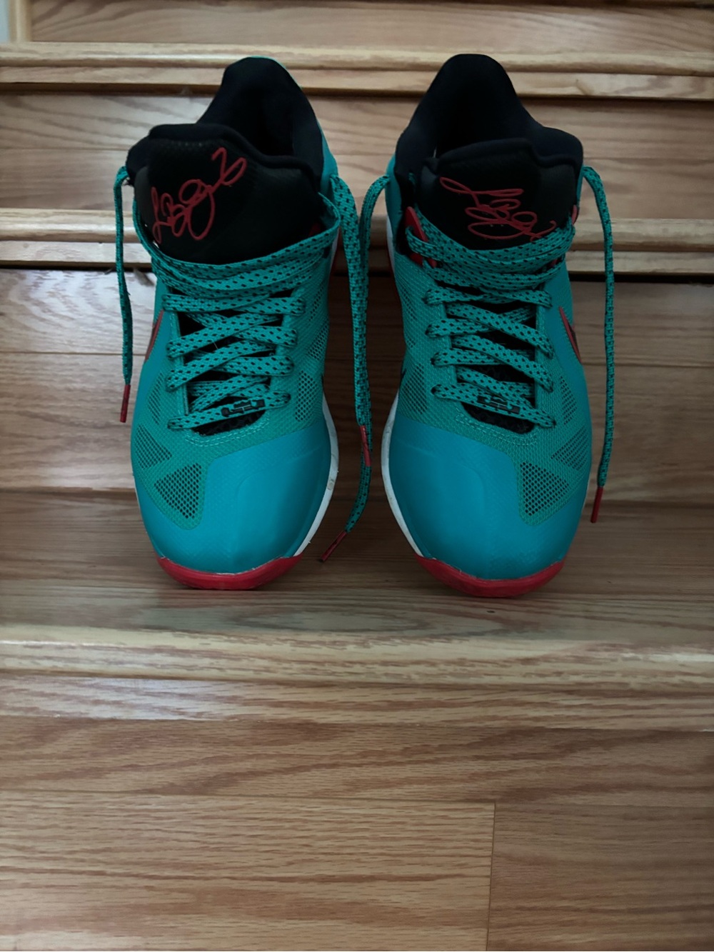 Nike Teal and Red Men's Athletic Shoes